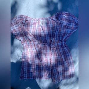 Plaid Girls Blouse
